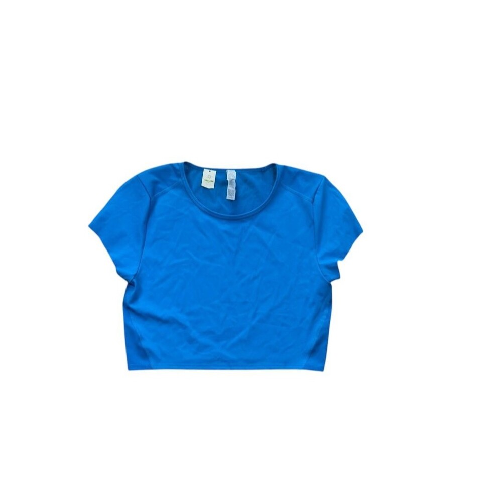 OFFLINE Aerie Sidewalk Seamless Cropped T-Shirt Womens Size XL Blue Athleisure